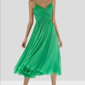 Alexis sarrana silk slip  midi dress in green